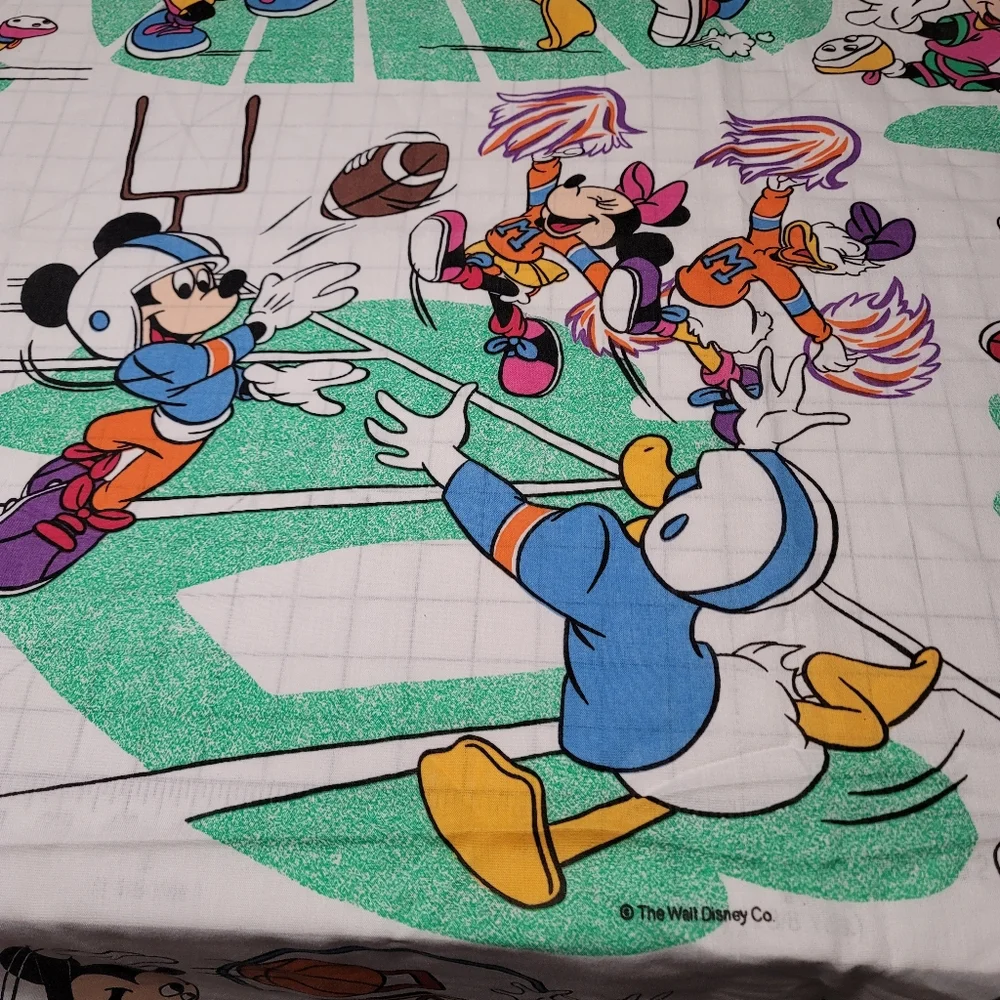 Vintage 1980's Disney Mickey Sports Twin Flat and‎ Fitted Sheets |Mickey Mouse